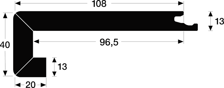 MEISTER Treppenkante Parkett U-Profil 2150 x 13 mm 9013 Eiche harmonisch pure ultramattlackiert