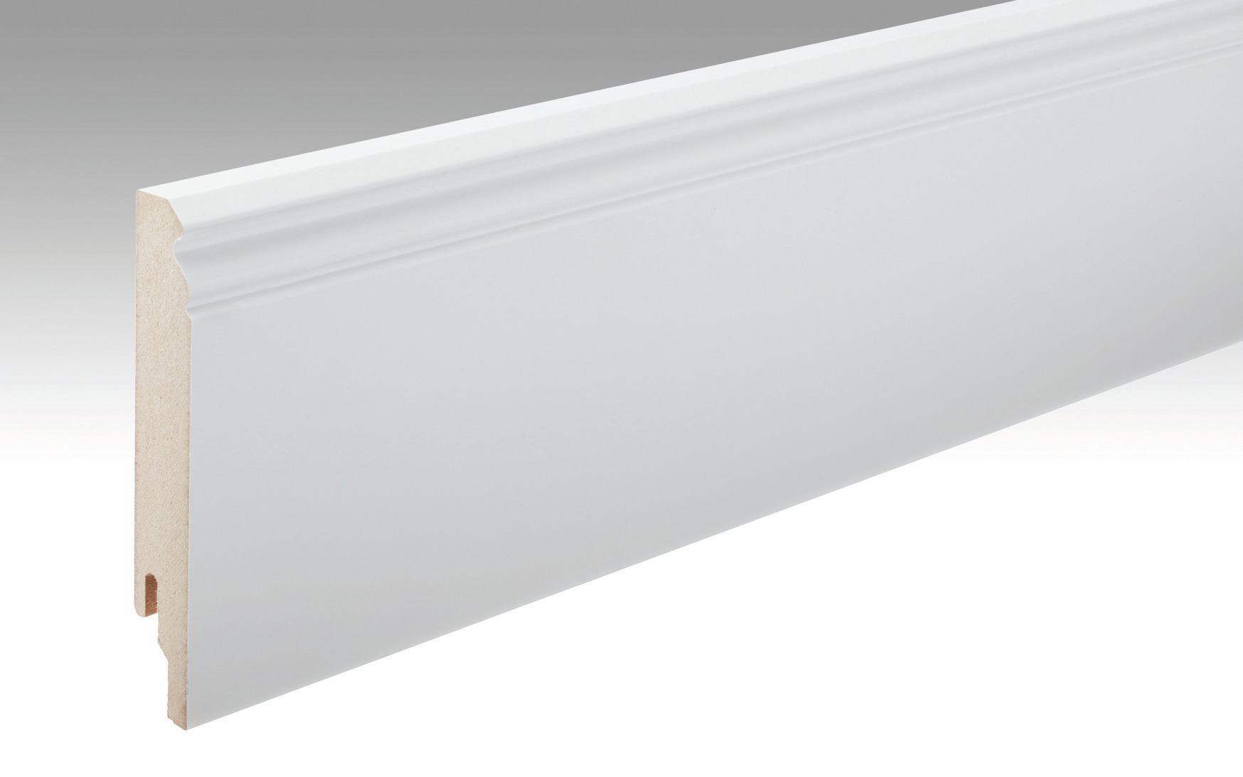 MEISTER Fussleiste Profil 13 PK  Weiß streichfähig DF 2222 - 2380 mm