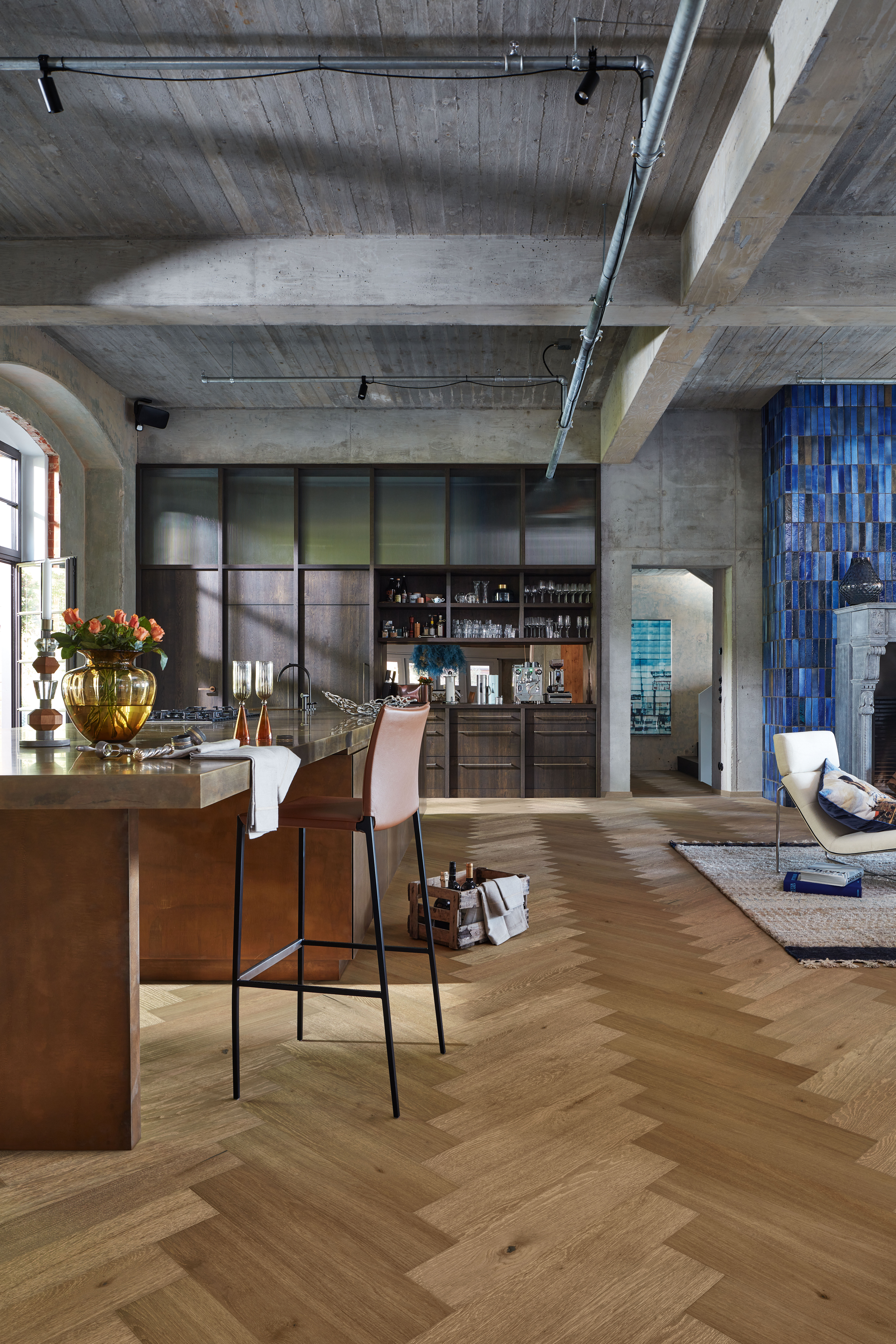 MEISTER Lindura-Holzboden HS 500 Fischgrätformat Eiche classic greige gebürstet 8931 - ultramattlackiert