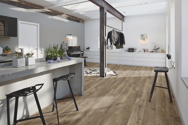 MEISTER Designboden MeisterDesign. rigid RL 400 S Risseiche Terra dunkel 7433 - 1830 x 197 x 6 mm