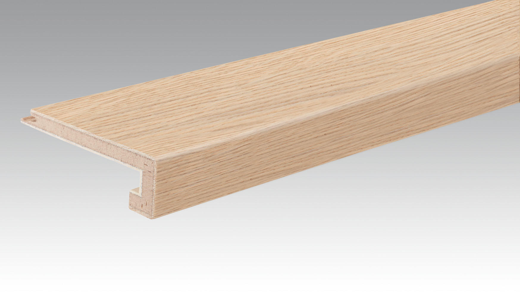 MEISTER Treppenkante Parkett U-Profil 2150 x 13 mm 9017 Eiche authentic cremeweiß ultramattlackiert