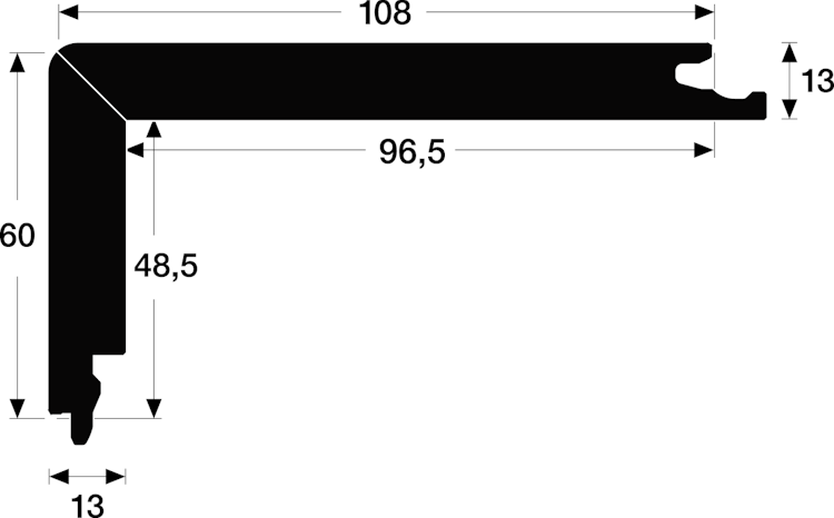 MEISTER Treppenkante Parkett L-Profil 2150 x 13 mm 9016 Eiche authentic gedämpft ultramattlackiert