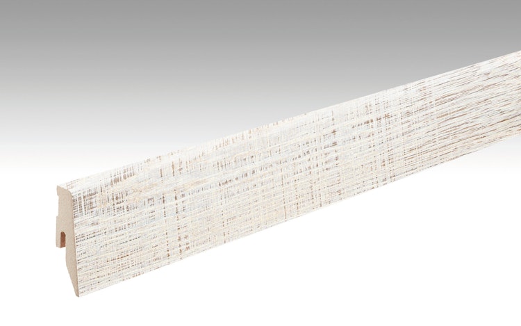 MEISTER Fußleiste Profil 3 PK Eiche weiß 1206 für Parkettböden - 2380 x 60 x 20 mm