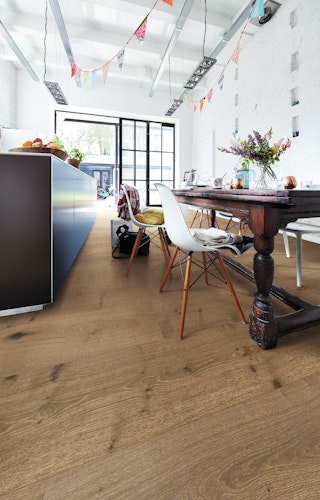 MEISTER Lindura-Holzboden HD 400 (EasyStep SF - B-Ware) | naturgeölt 2200 mm x 270 mm  Eiche authentic greige gebürstet 8905 - 2200 mm - 2. Wahl