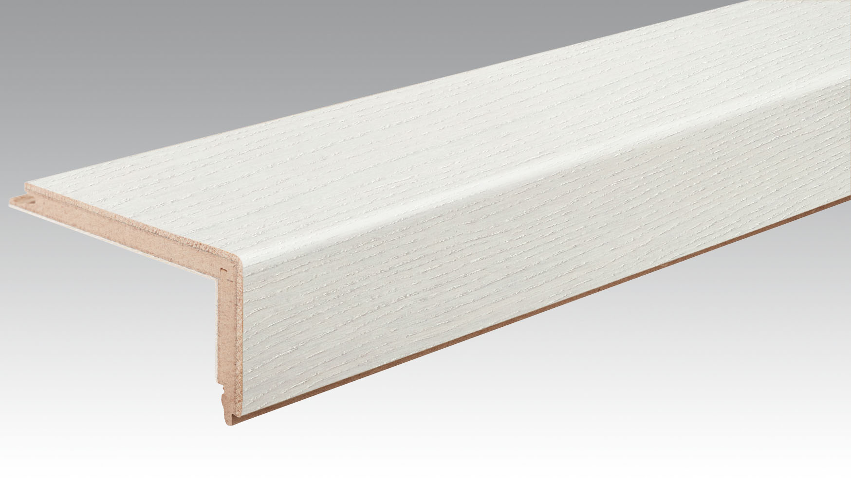 MEISTER Treppenkante Parkett L-Profil 2150 x 13 mm 9008 Eiche harmonisch polarweiß ultramattlackiert