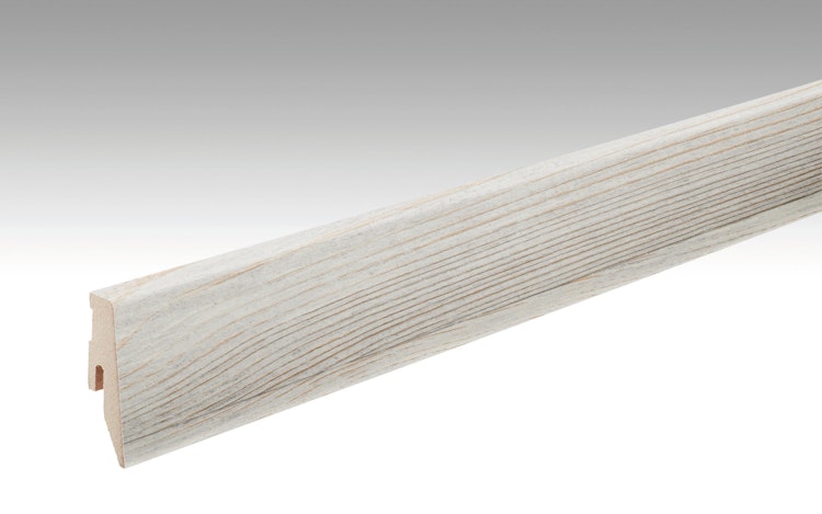 RESTPOSTEN SALE MEISTER Fußleiste Profil 3 PK White Life 6390 für Laminatböden - 2380 x 60 x 20 mm