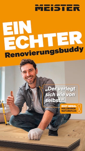 MEISTER Holzboden Natureflex HD 100 2200 x 210 x 8 mm 20014 Eiche lebhaft cremeweiß gebürstet ultramattlackiert